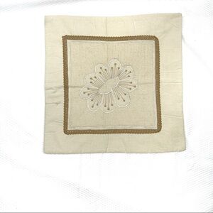 New-2pc Set Handmade Cotton&Jute Embroidered, LightlyQuilted Throw Pillow Covers